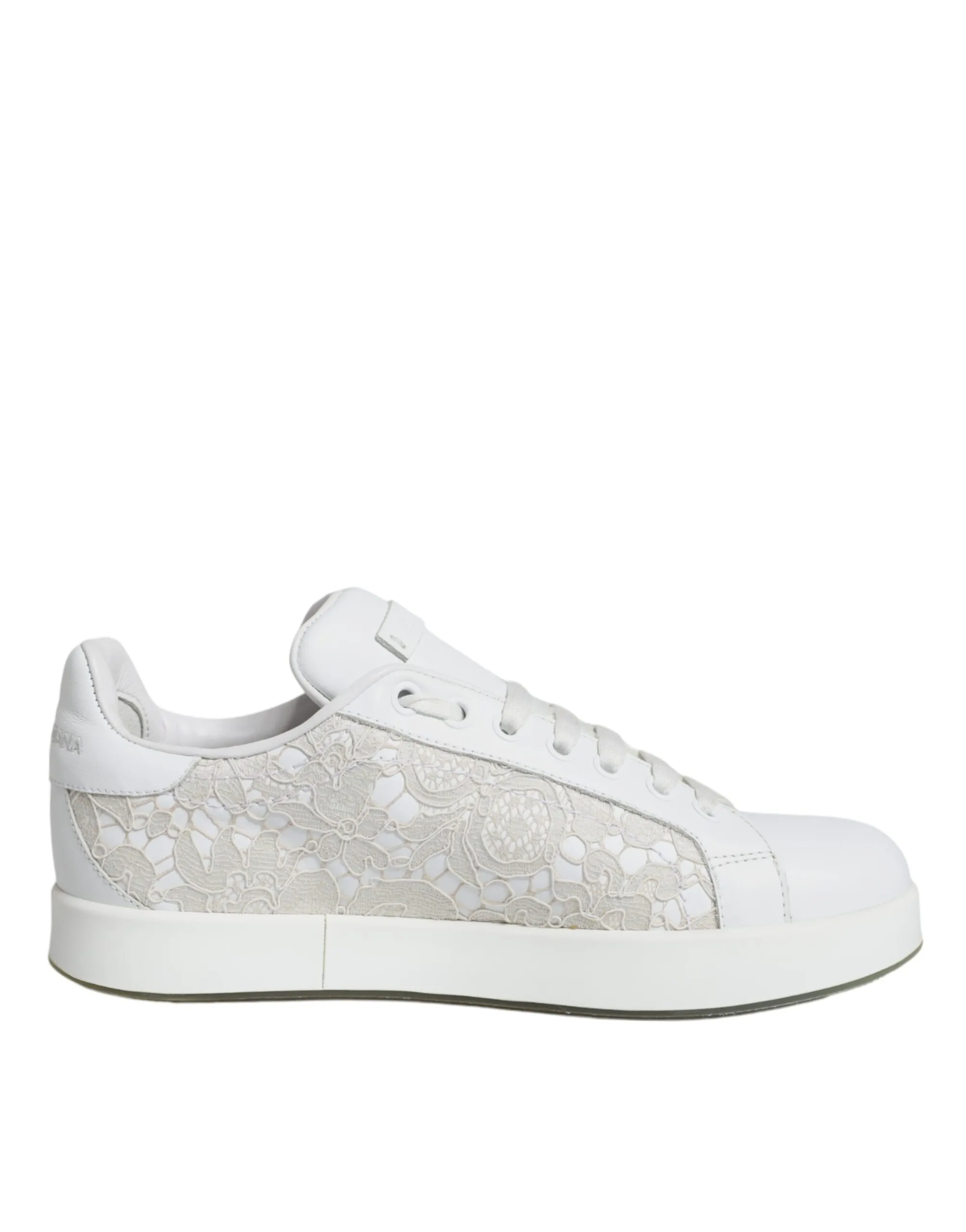 Dolce & Gabbana Women's White Lace Portofino Low Top Sneakers Shoes