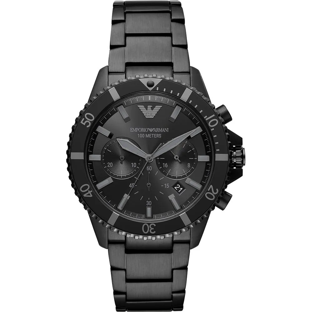 Armani Men's Black Stainless Steel Watch