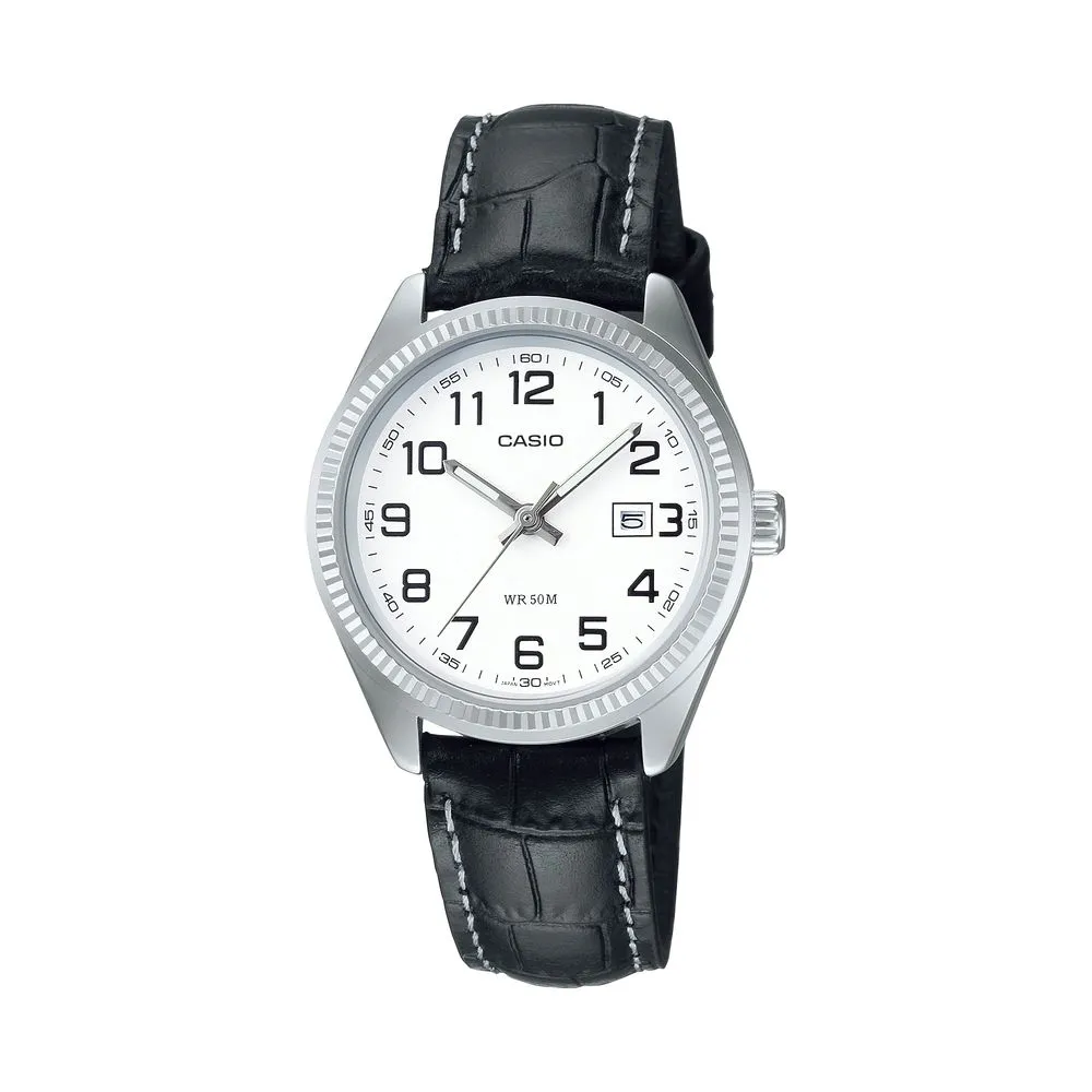 Casio Unisex Black Leather Watch