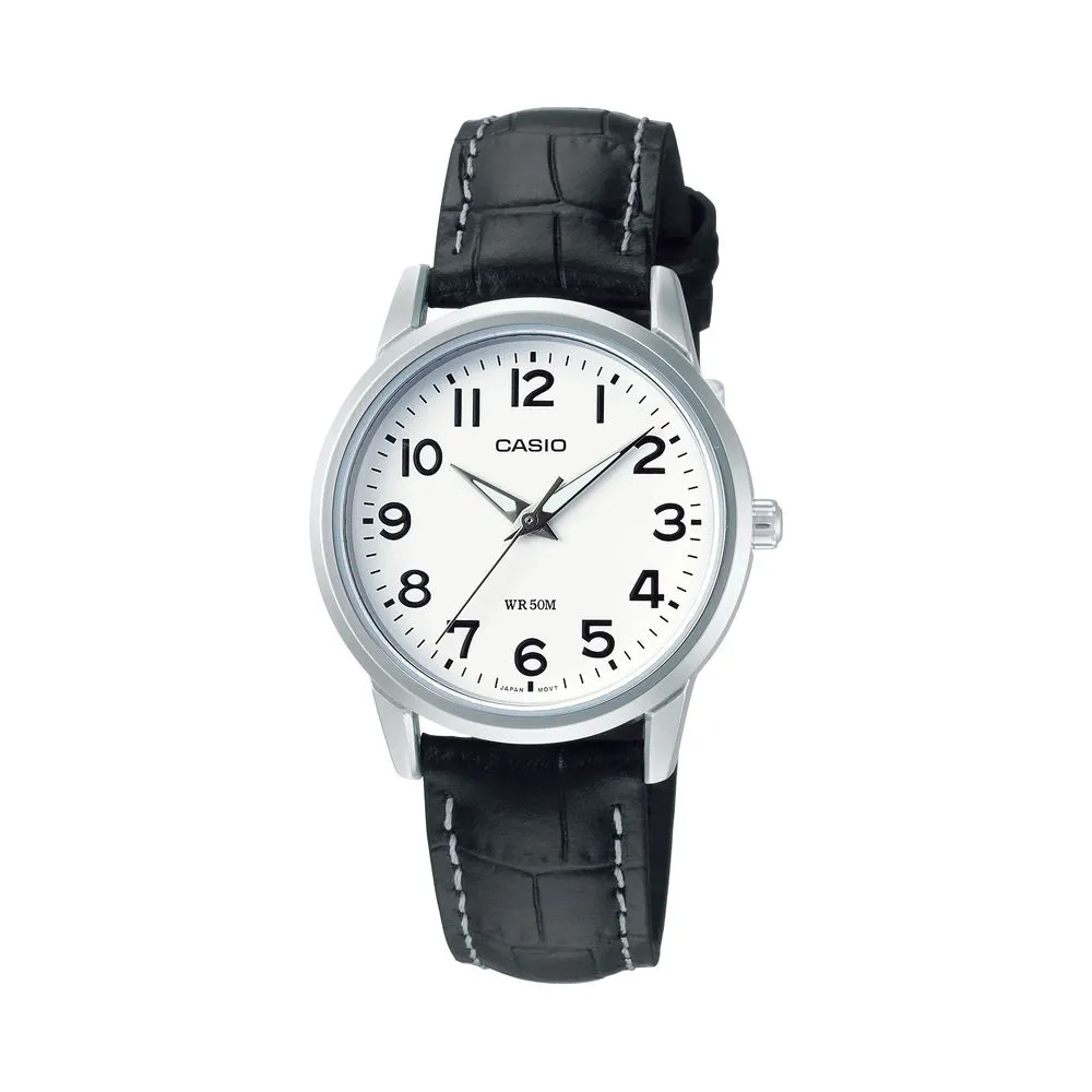 Casio Unisex Black Leather Watch