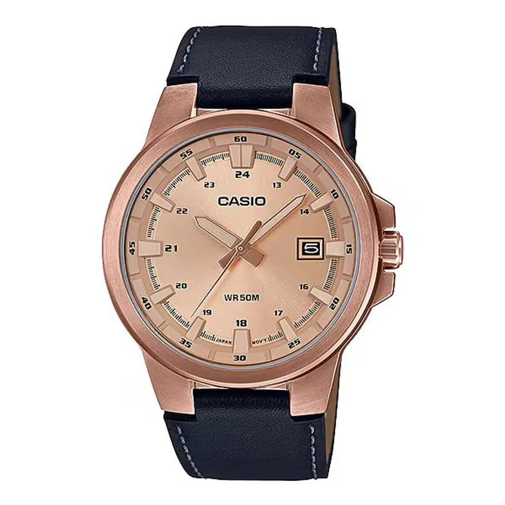 Casio Men's Black Leather Watch