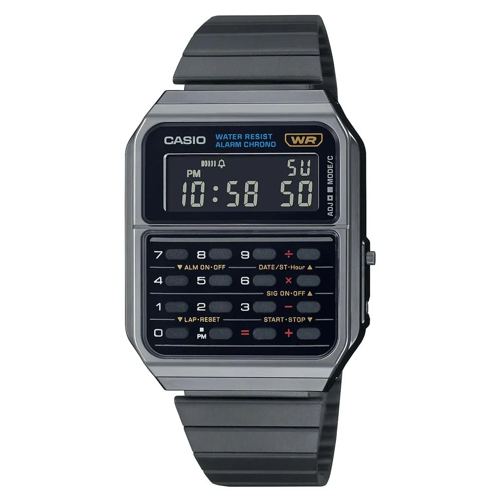 Casio Unisex Black Stainless Steel Watch