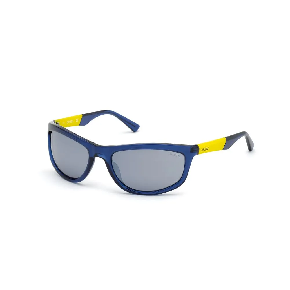 Guess Men's Blue Injected Sunglasses