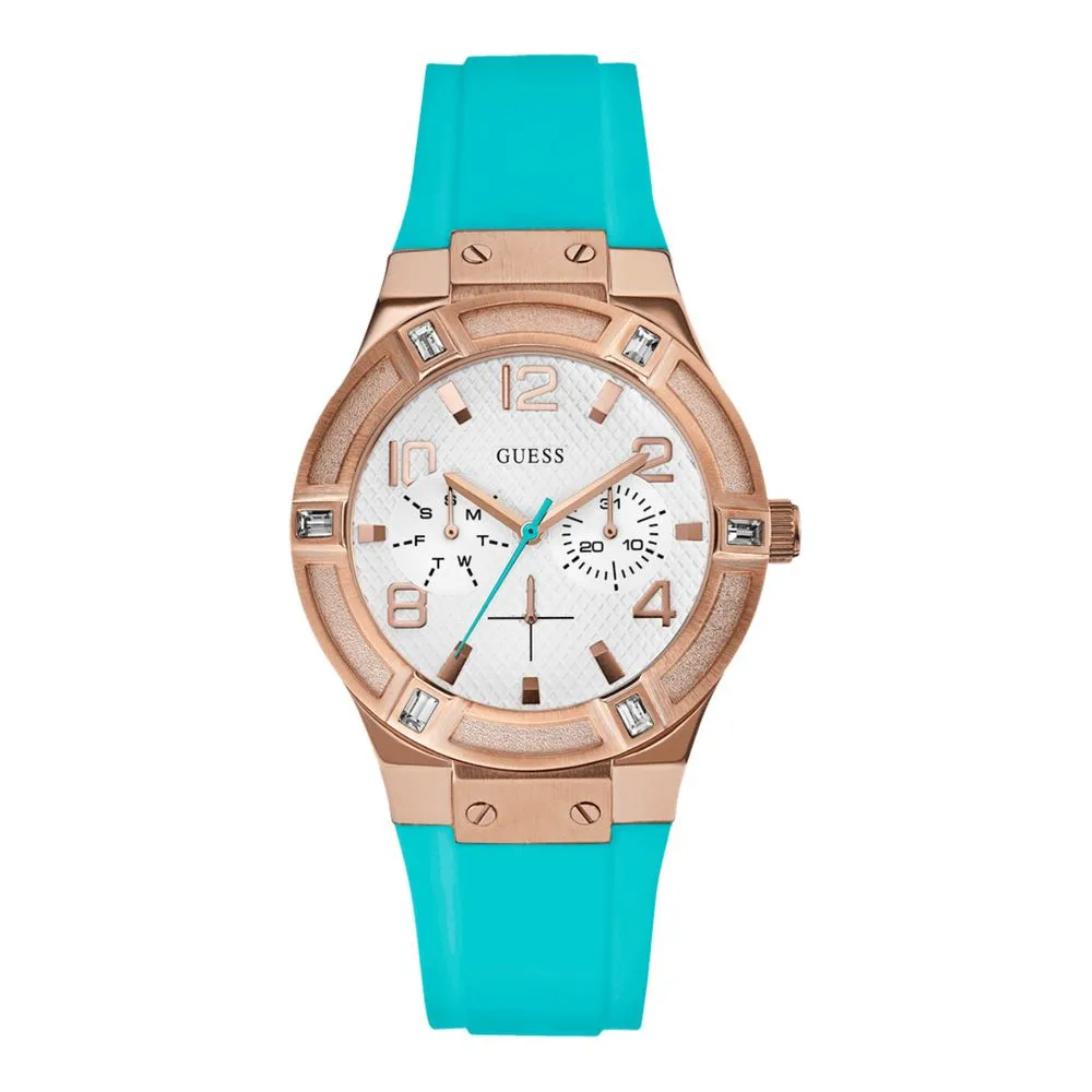 Guess Women's Blue Silicone Watch