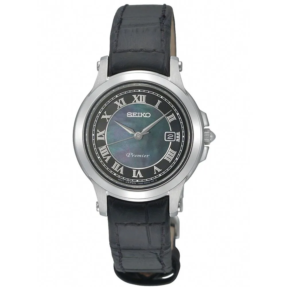 Seiko Women's Black Leather Watch
