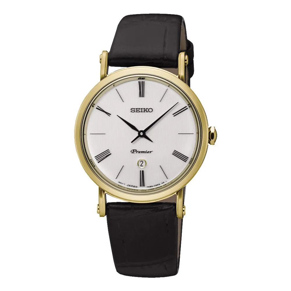 Seiko Women's Black Leather Watch