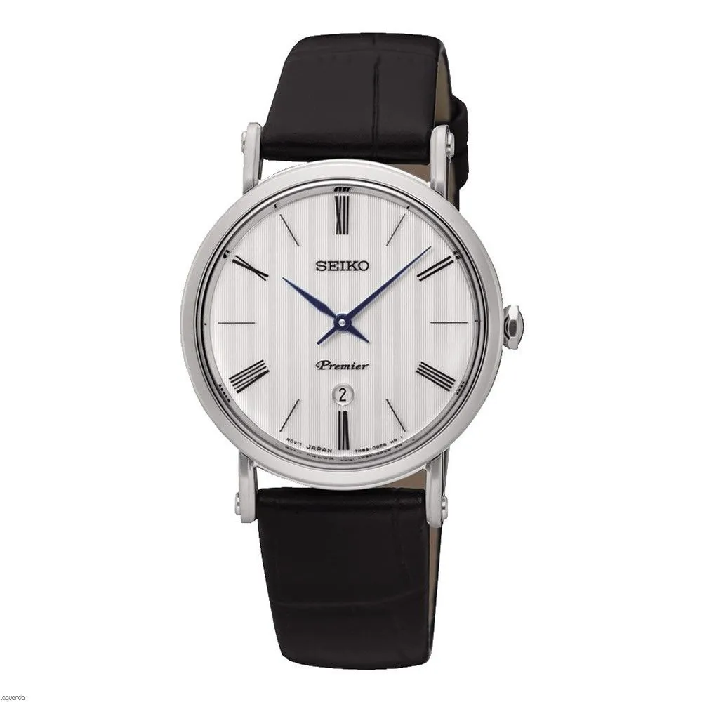 Seiko Women's Black Leather Watch