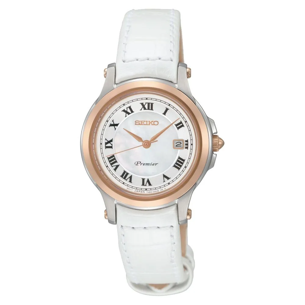 Seiko Women's White Leather Watch