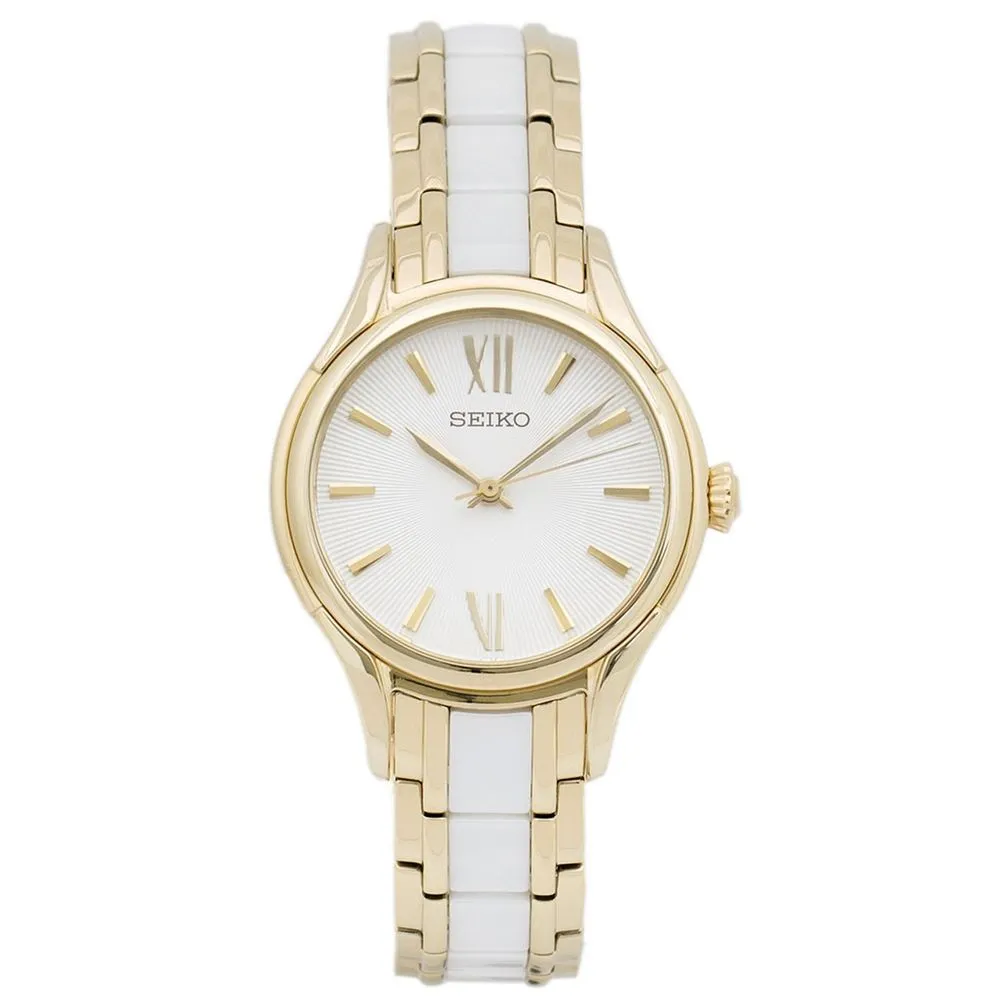Seiko Women's White Steel And Ceramic Watch