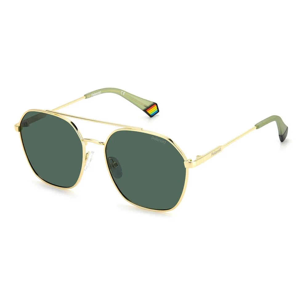 Polaroid Unisex Gold Stainless Steel Sunglasses