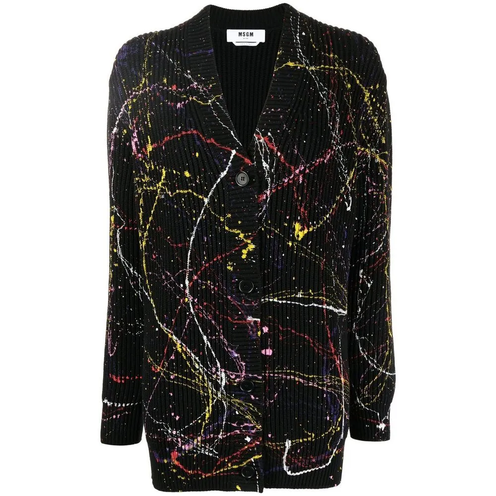 MSGM Women's Black Viscose Sweater