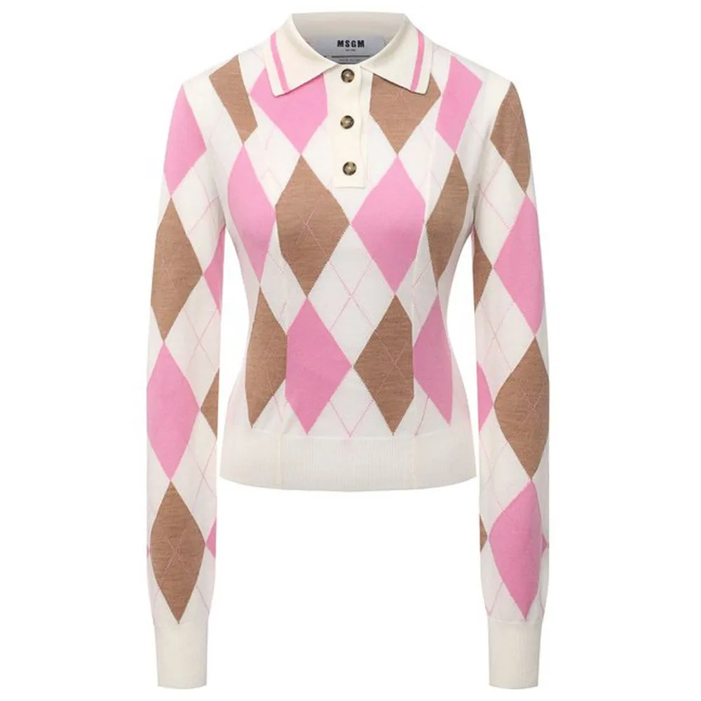 MSGM Women's Multicolor Wool Vergine Sweater