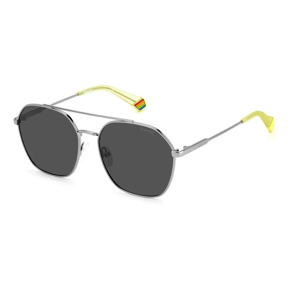 Polaroid Unisex Gray Stainless Steel Sunglasses