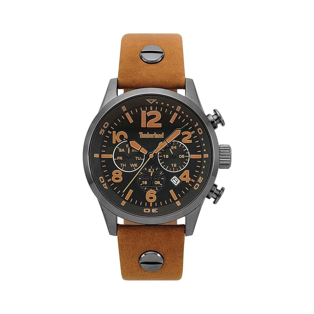 Timberland Men's Orange Leather Watch