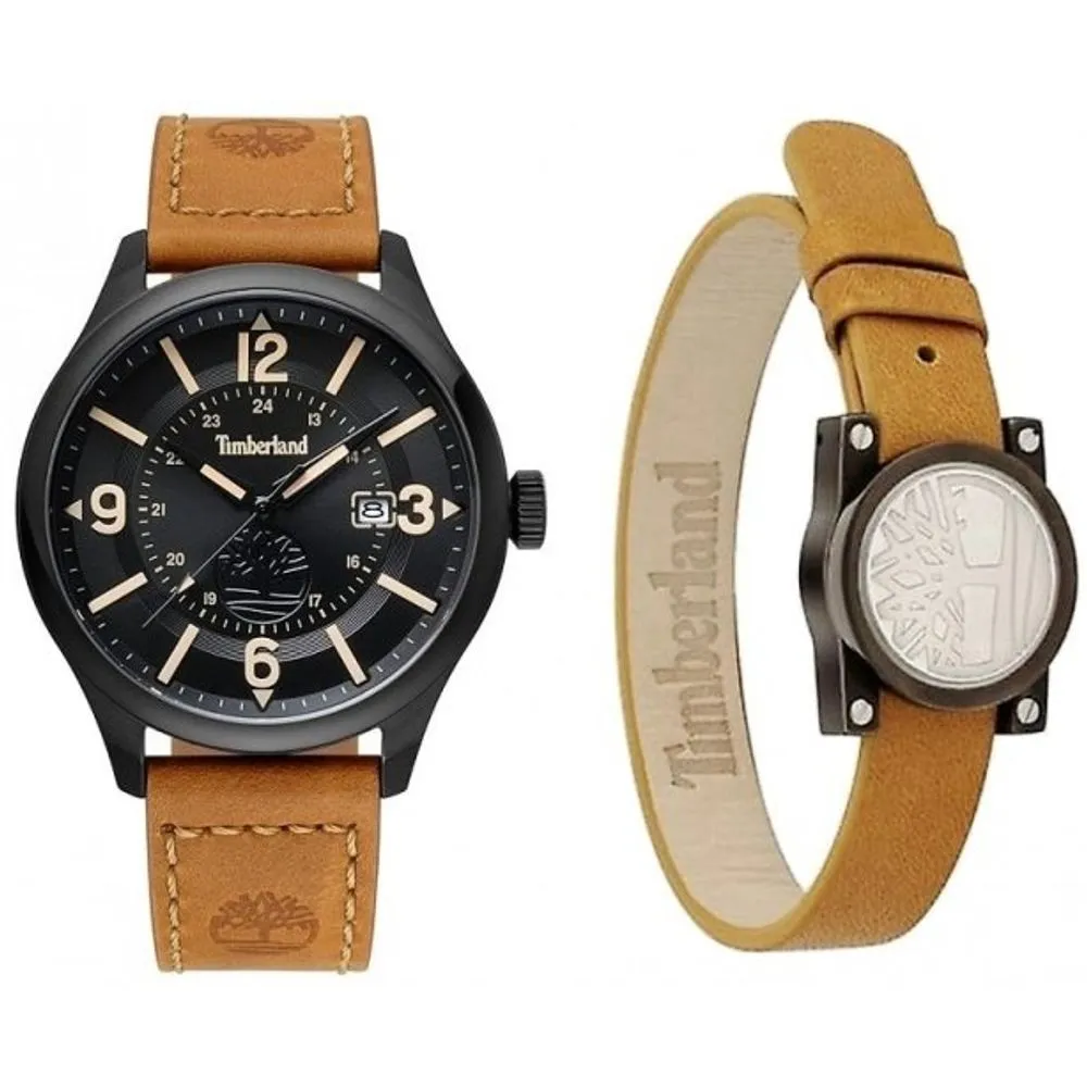 Timberland Men's Orange Leather Watch