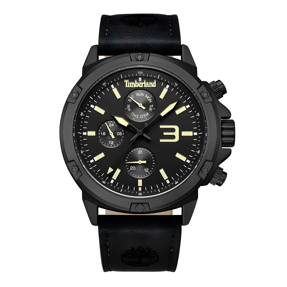 Timberland Men's Black Leather Watch