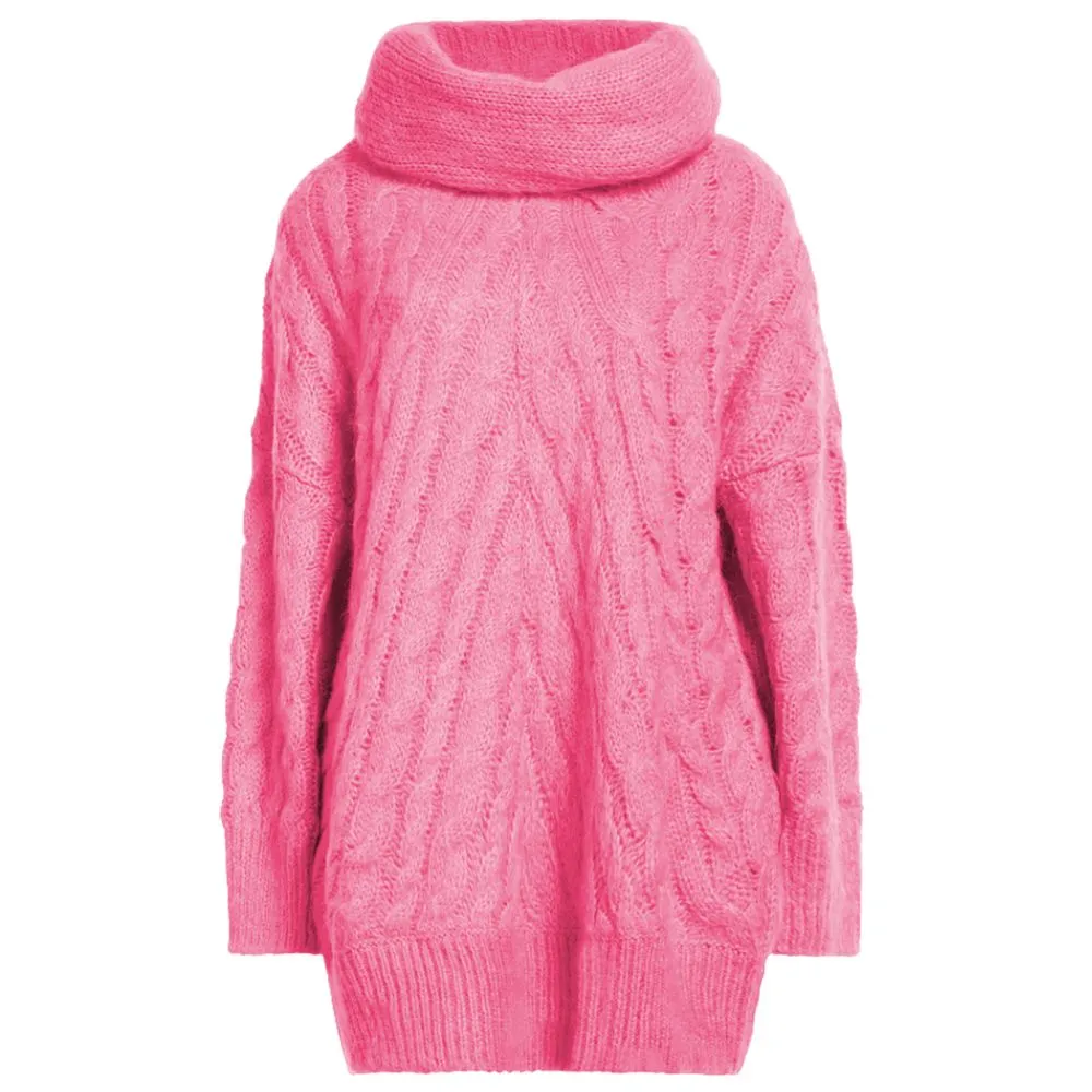 MSGM Women's Pink Acrylic Sweater