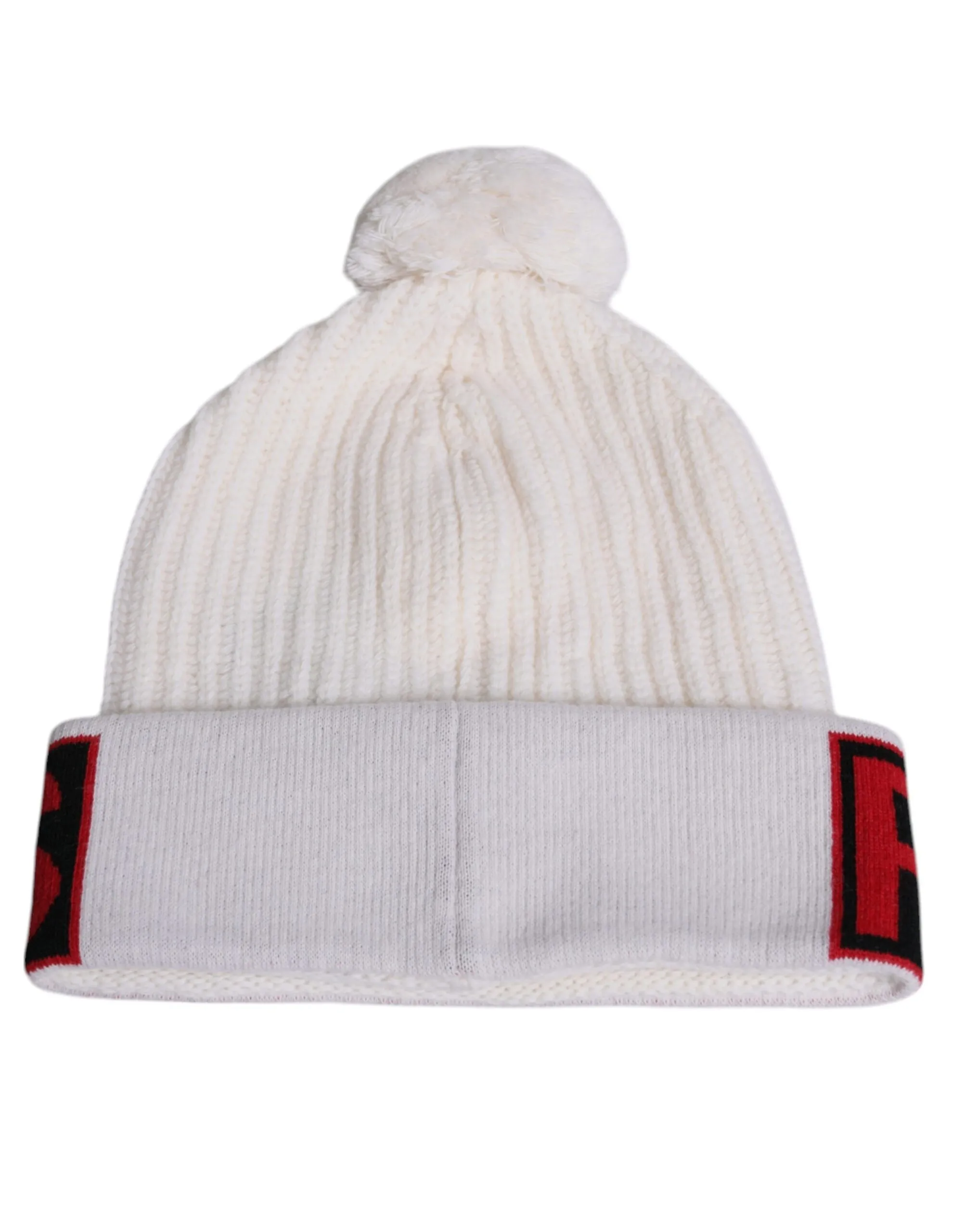 Dolce & Gabbana Women's White Wool Fur Ball Princess Winter Hat