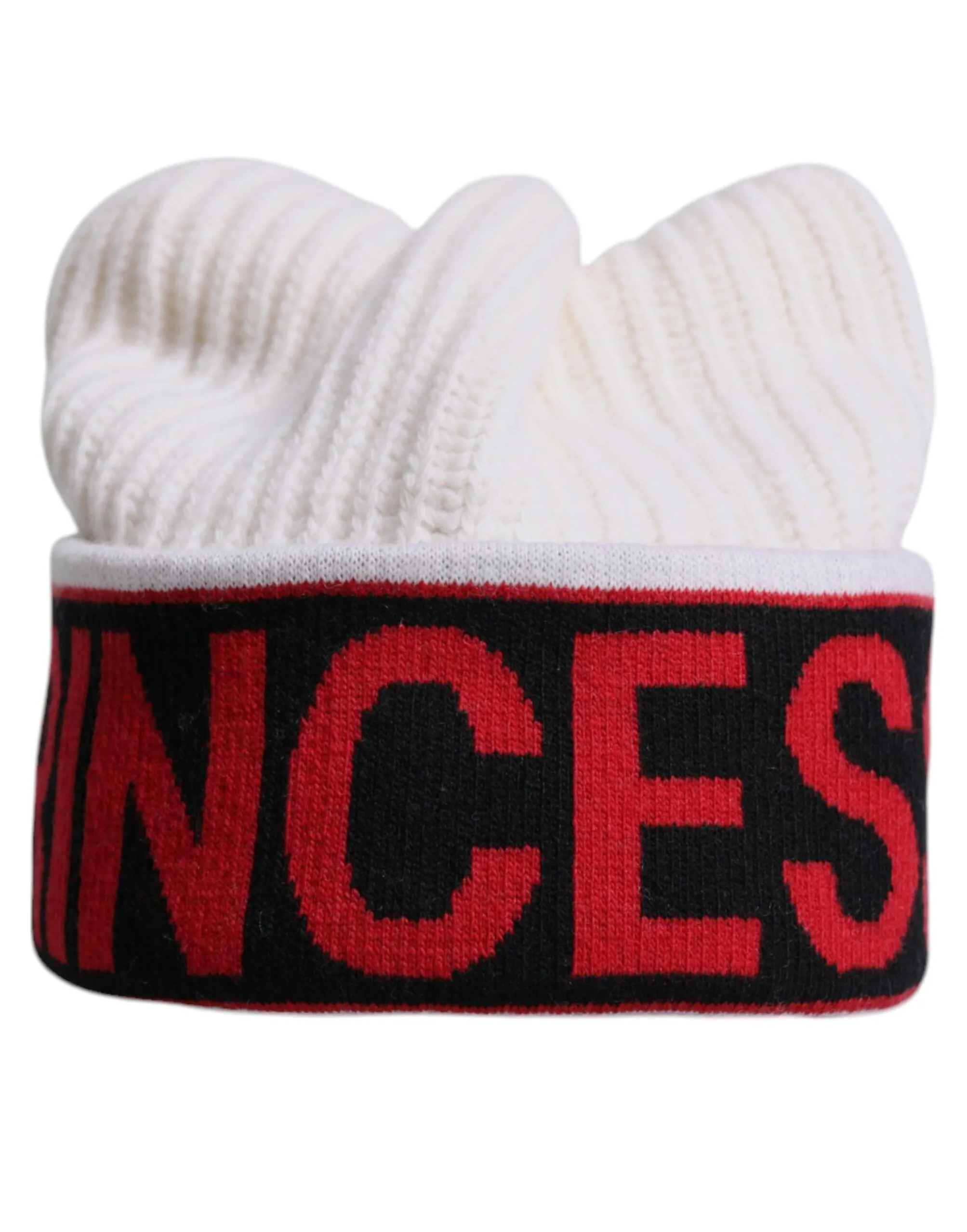 Dolce & Gabbana Women's White Wool Fur Ball Princess Winter Hat