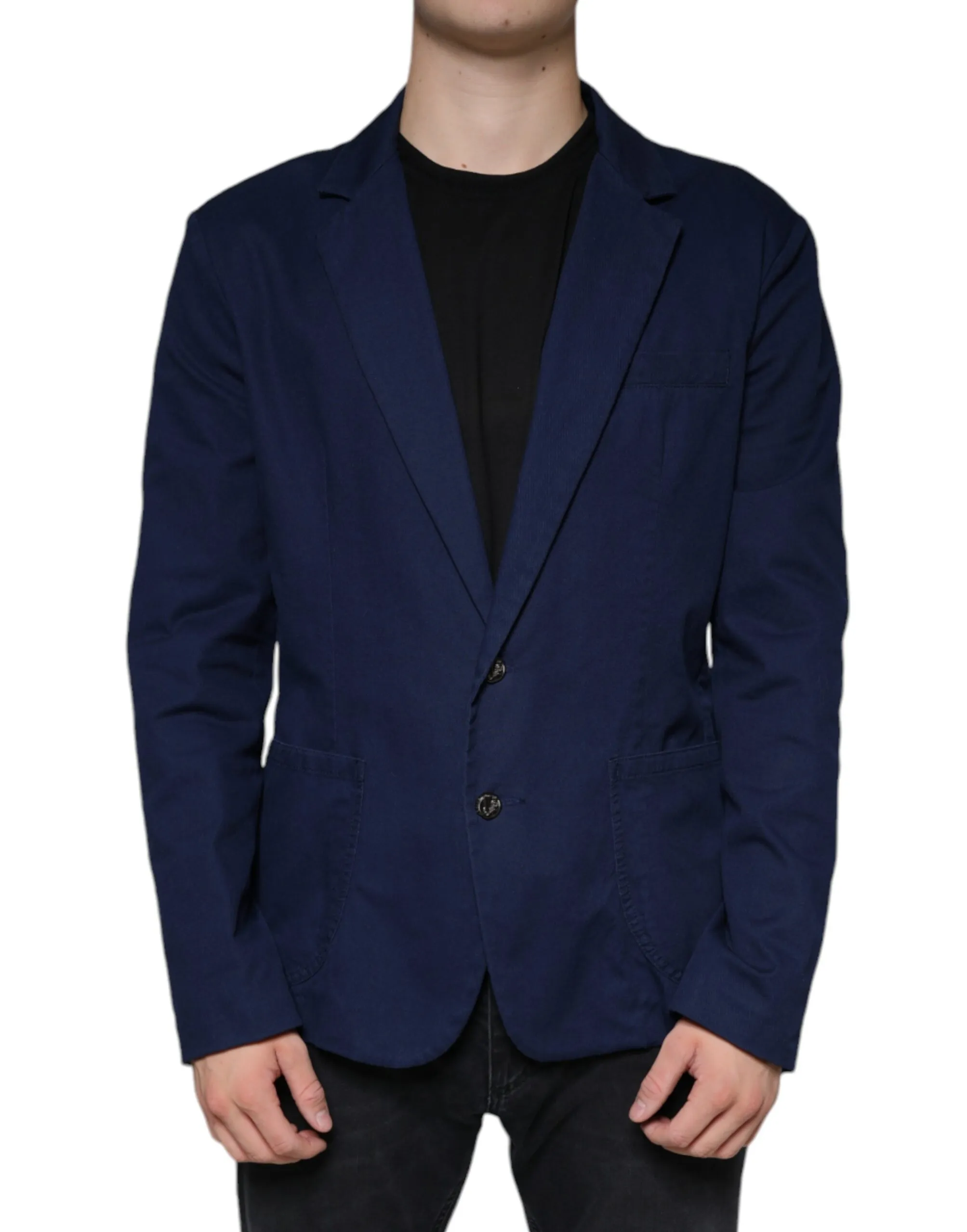 Dolce & Gabbana Men's Blue Notch Single Breasted Dress Coat Blazer