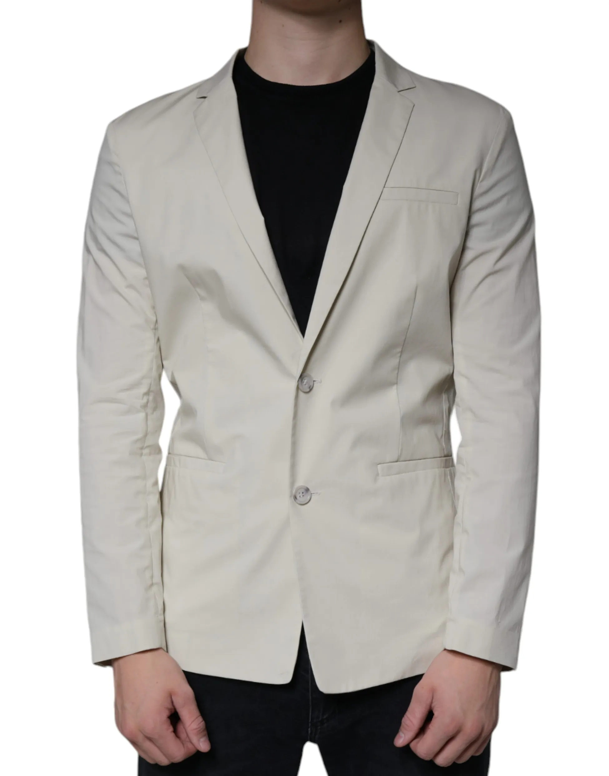 Paolo Pecora Milano Men's Beige Single Breasted Dress Formal Coat Blazer