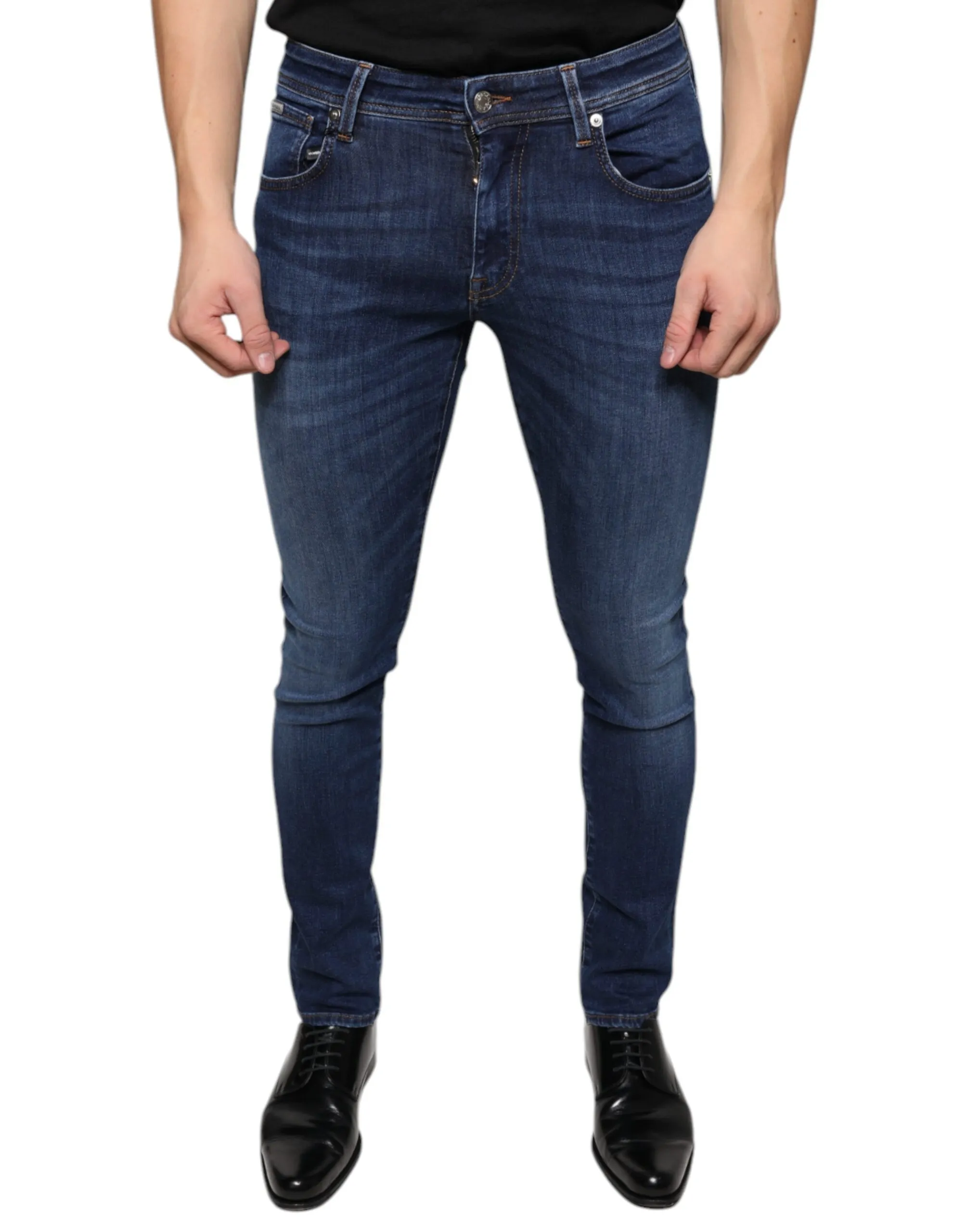 Dolce & Gabbana Men's Dark Blue Cotton Stretch Skinny Denim Jeans