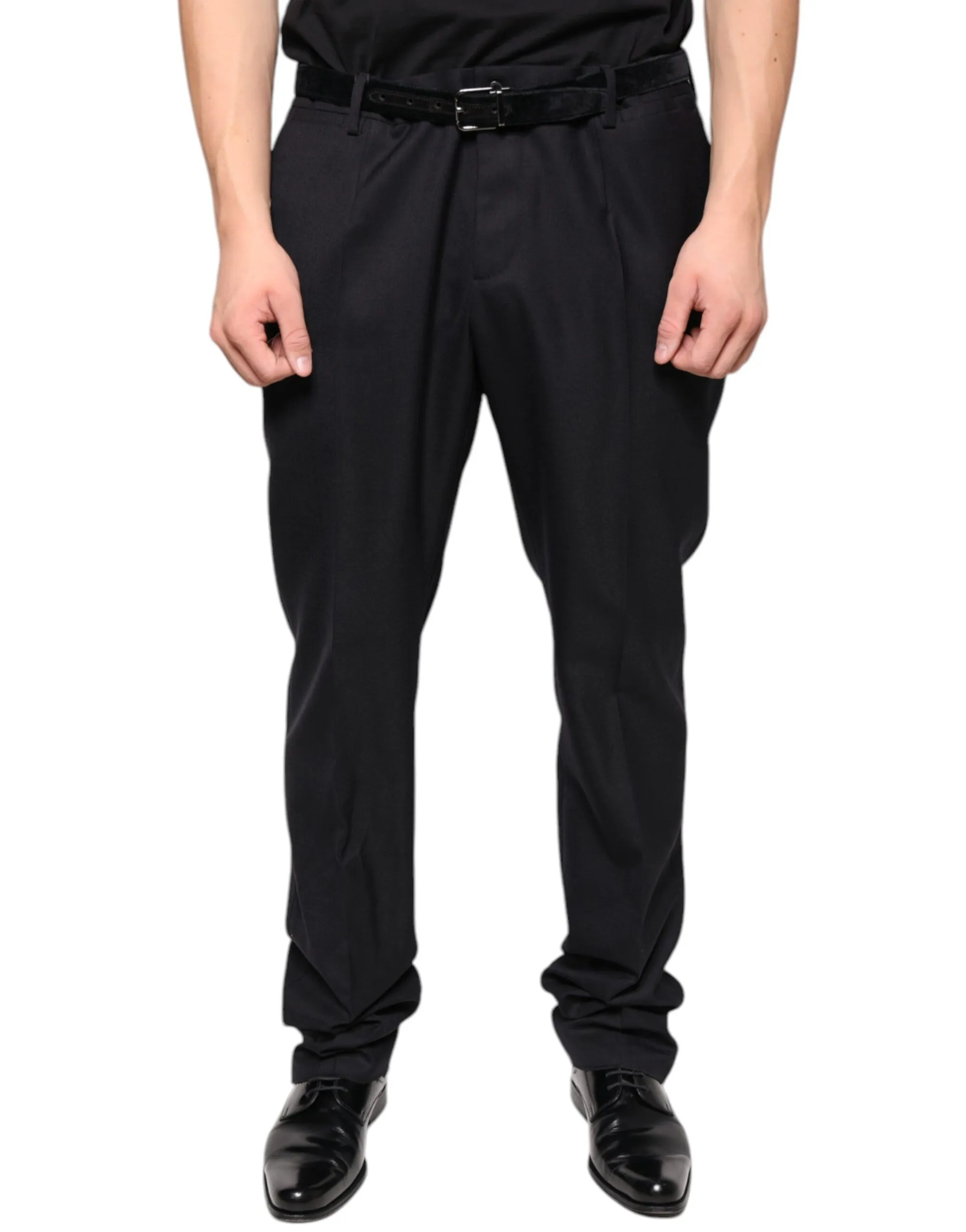 Dolce & Gabbana Men's Black Wool Skinny Dress Formal Pants