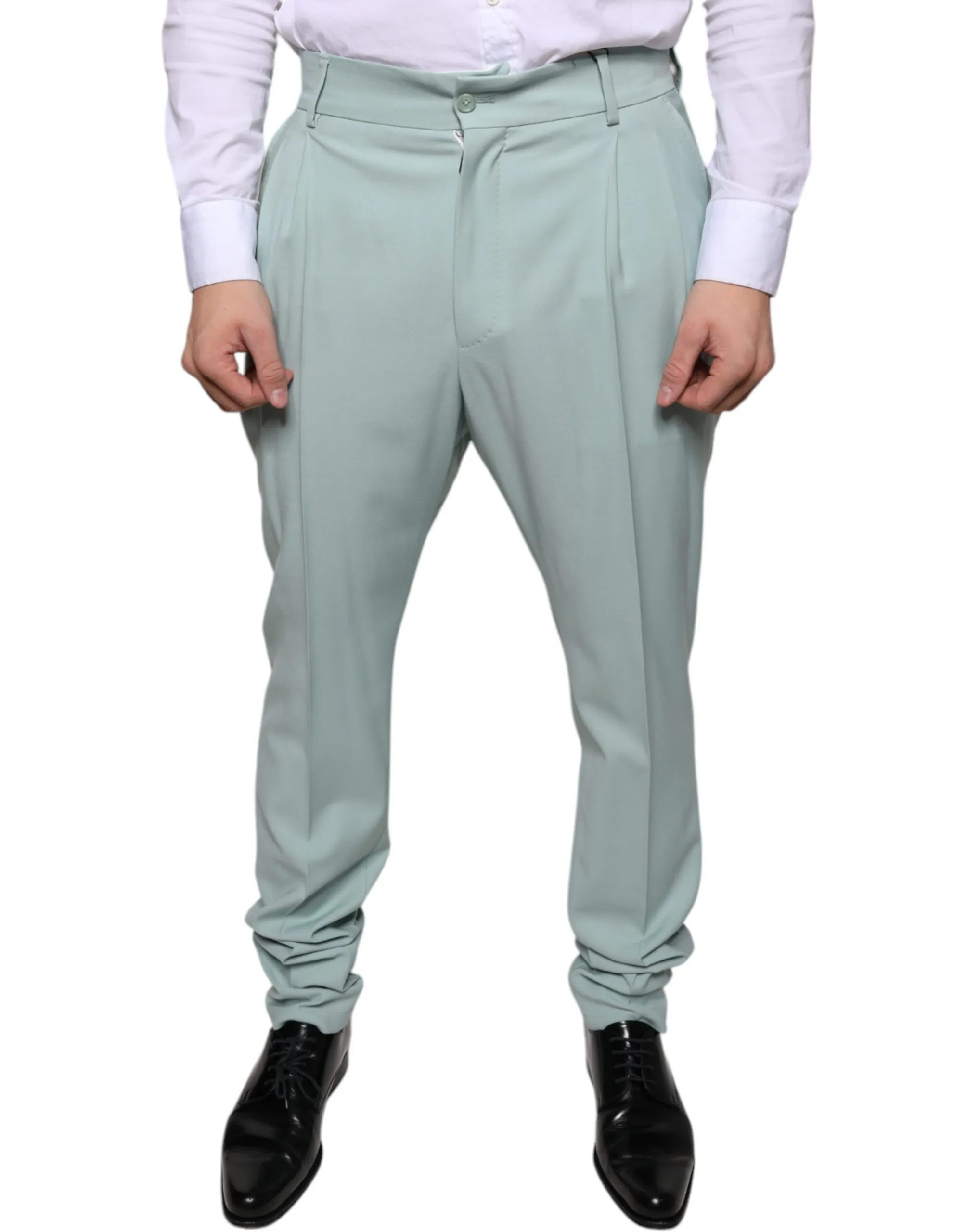 Dolce & Gabbana Men's Mint Green Cotton Dress Pants