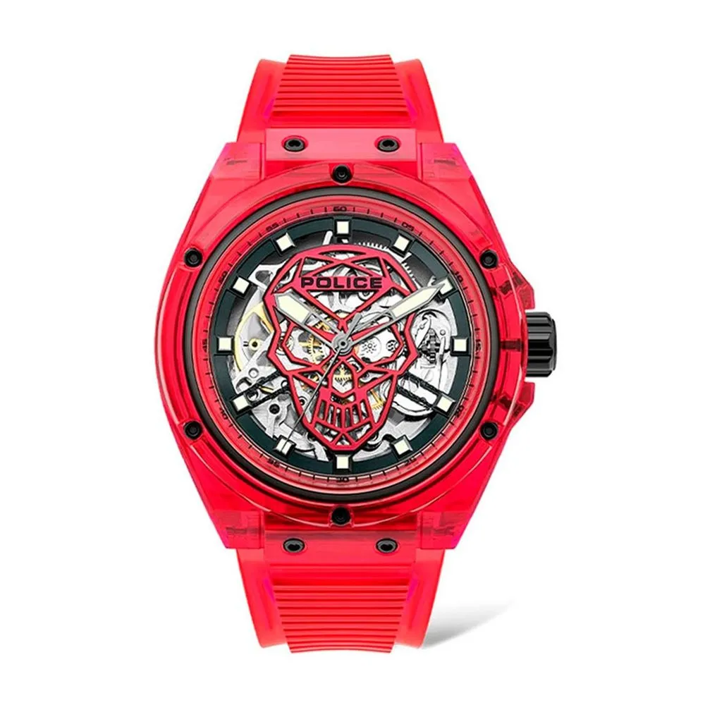 Police Men's Red Resin Watch