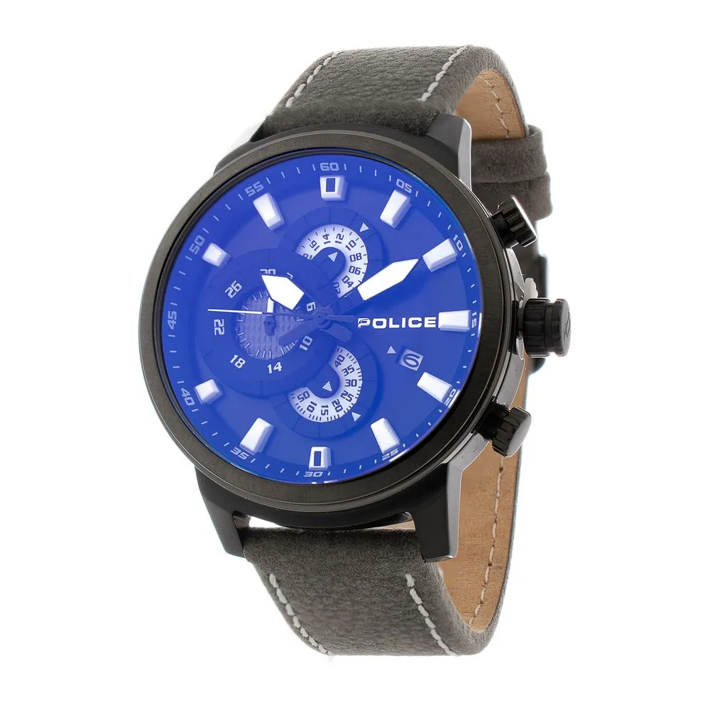 Police Men's Gray Leather Watch