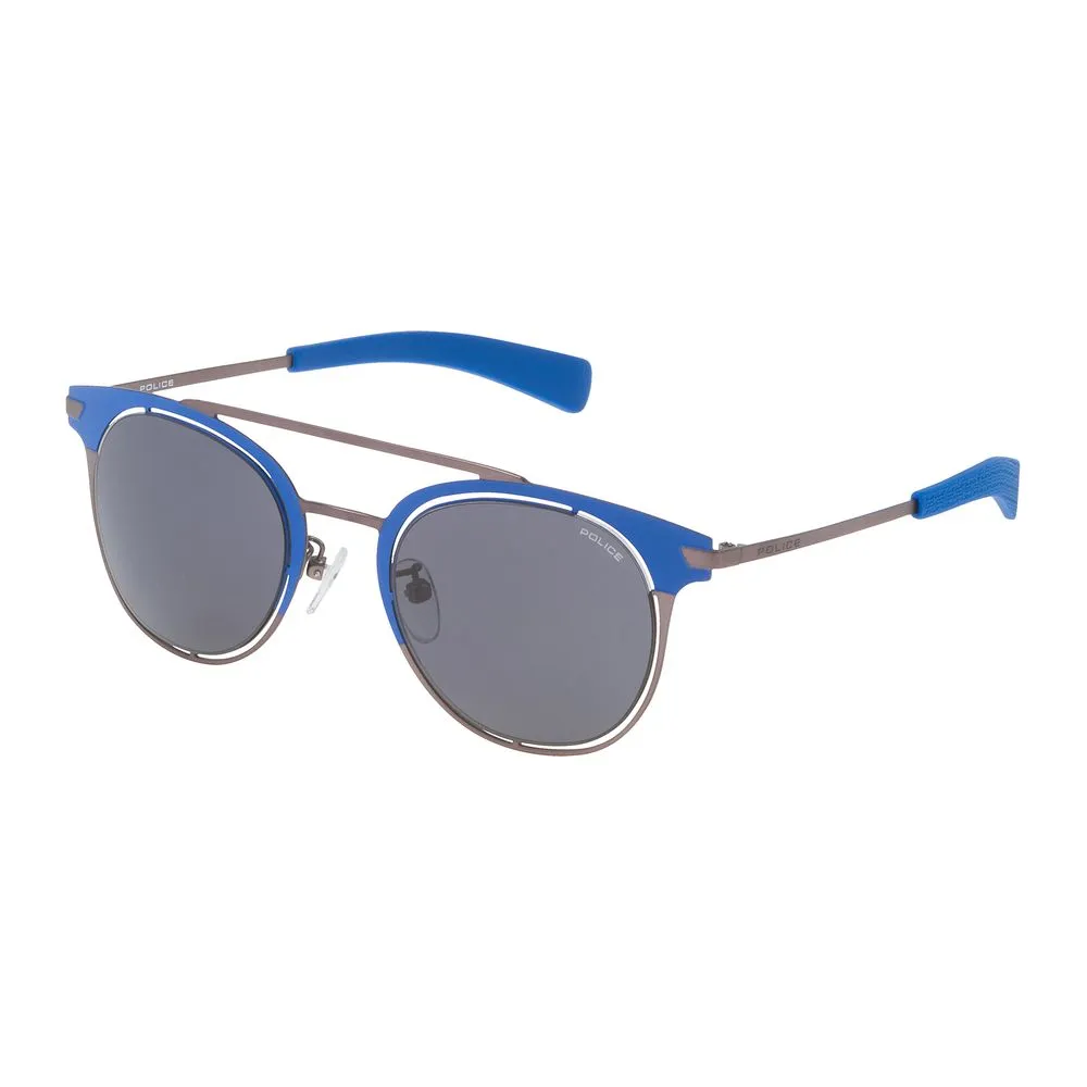 Police Men's Blue Metal Sunglasses