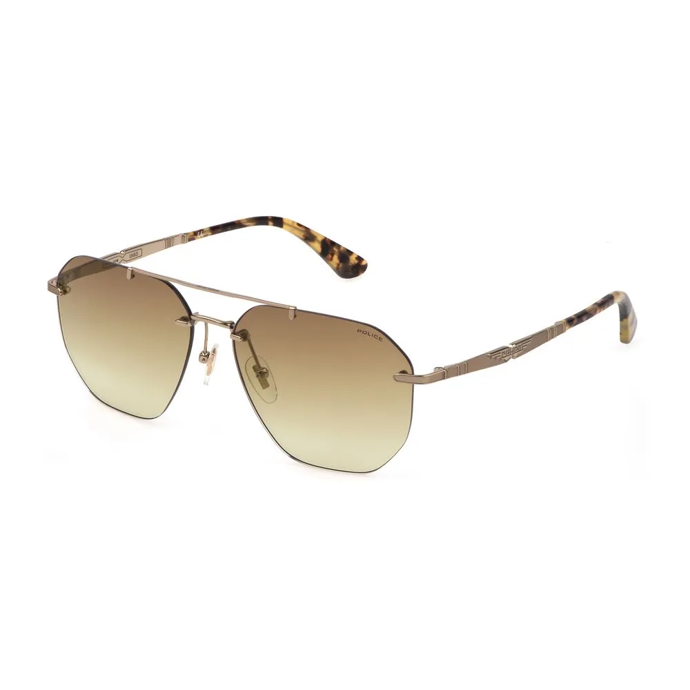 Police Men's Brown Metal Sunglasses