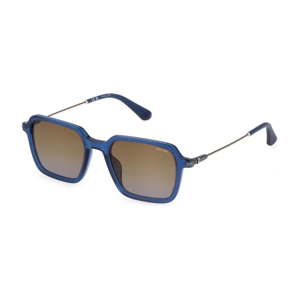 Police Men's Blue Plastic Sunglasses