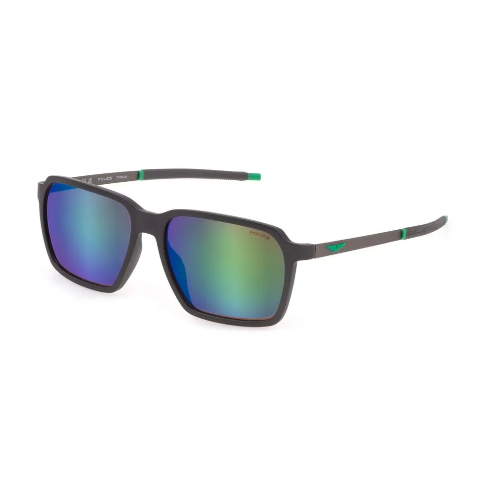 Police Men's Gray Plastic Sunglasses