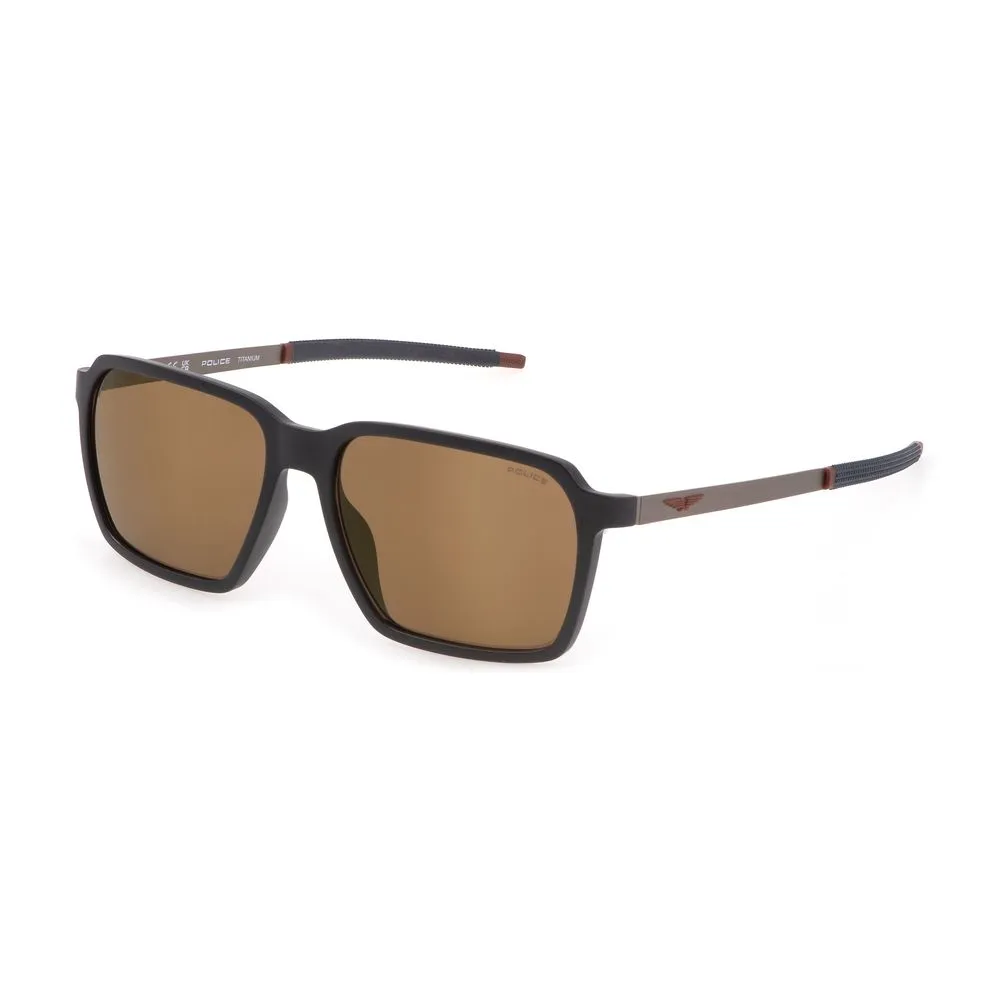 Police Men's Gray Plastic Sunglasses