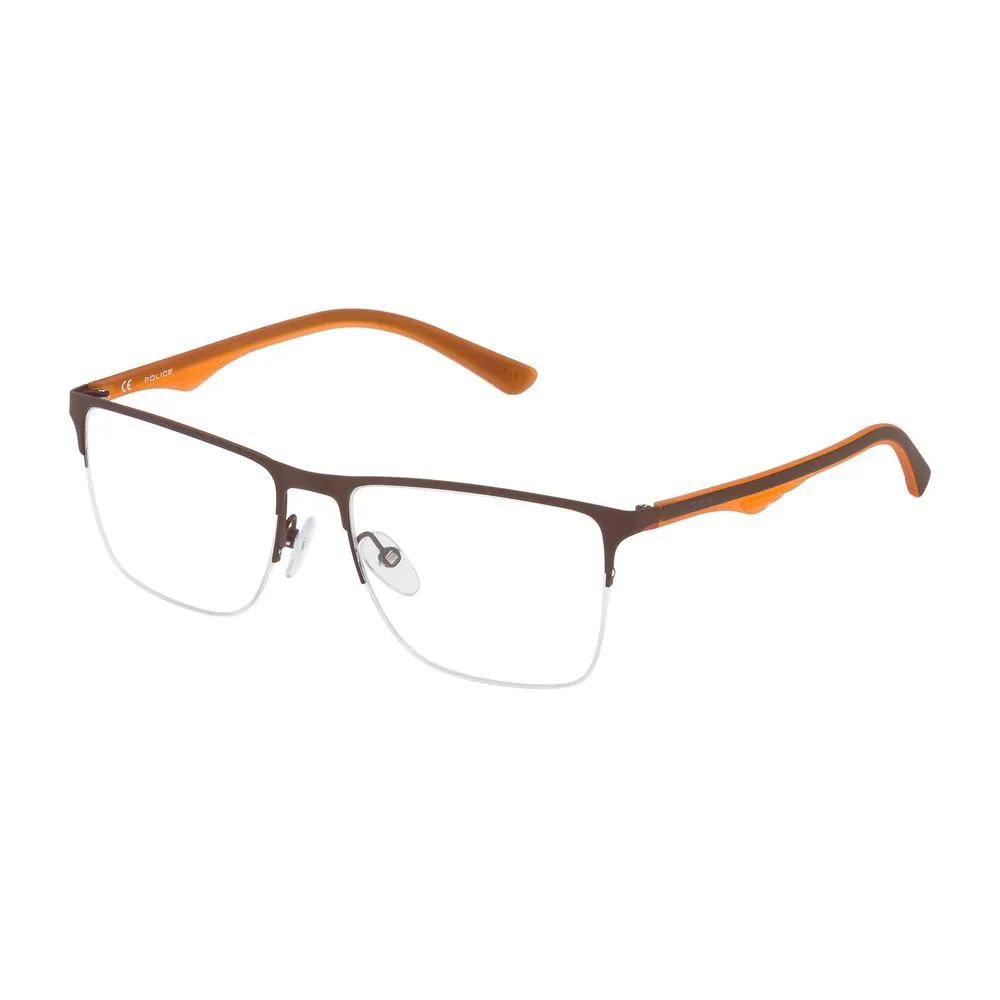 Police Men's Brown Metal Frames