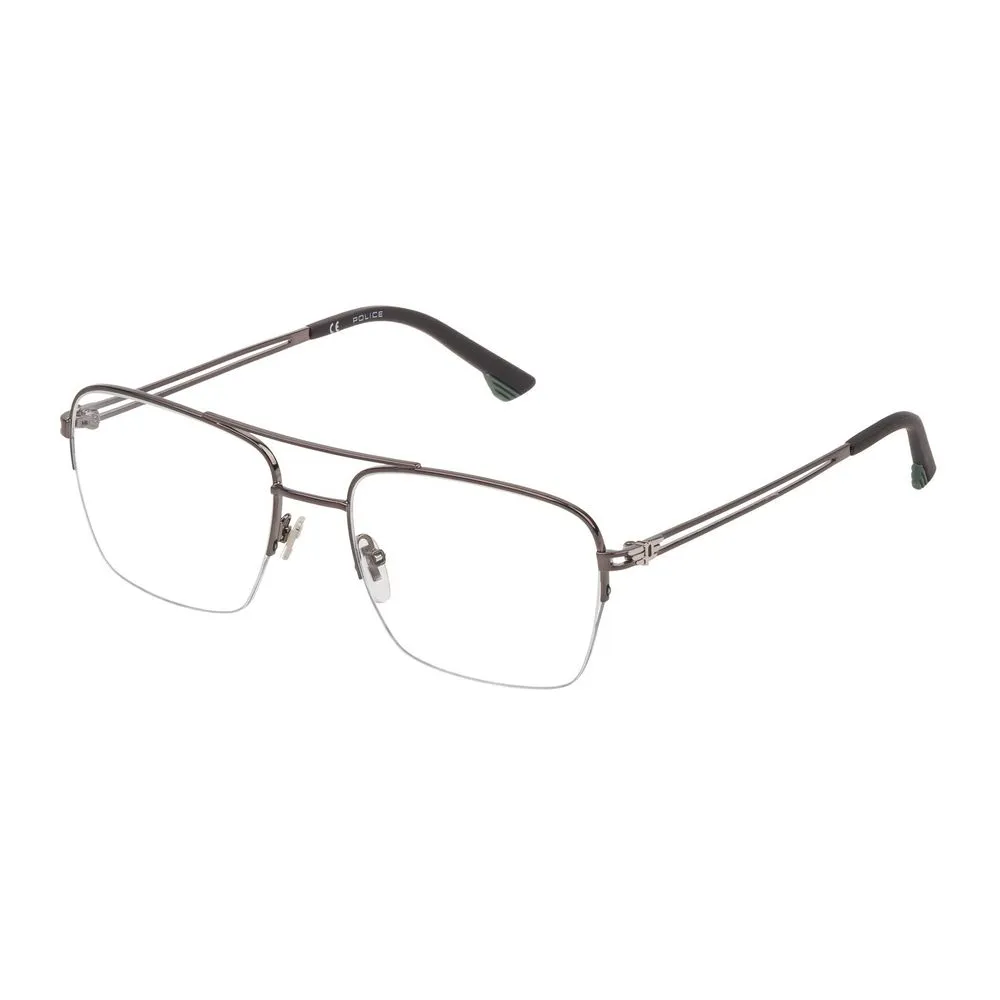 Police Men's Gray Metal Frames