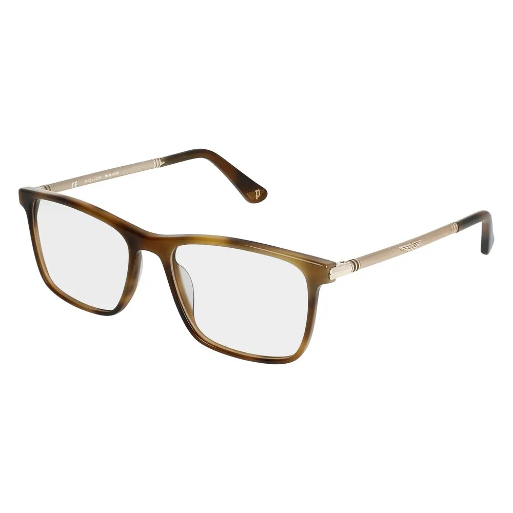 Police Men's Brown Plastic Frames