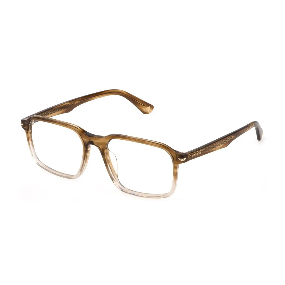 Police Men's Brown Plastic Frames