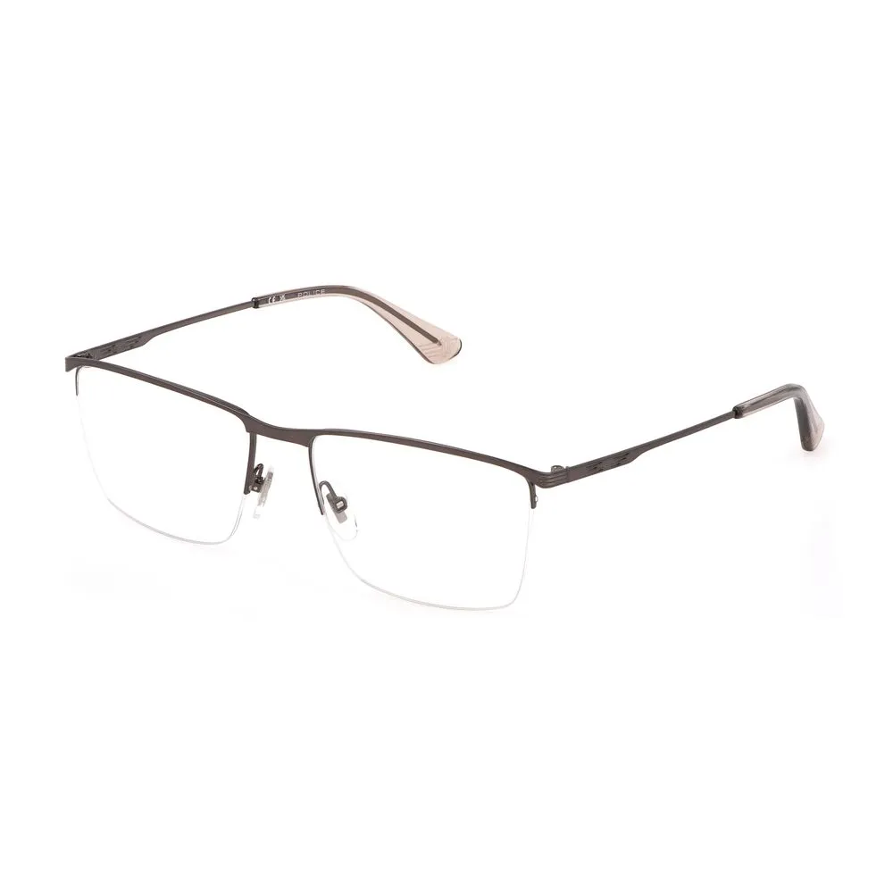 Police Men's Gray Metal Frames