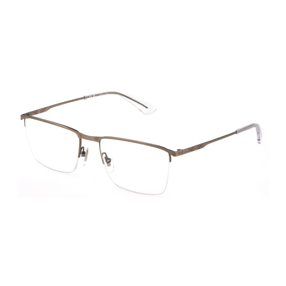 Police Men's Brown Metal Frames