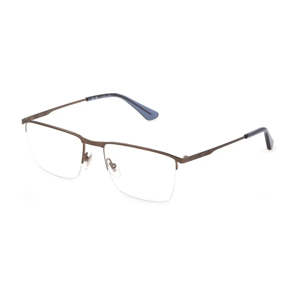 Police Men's Brown Metal Frames