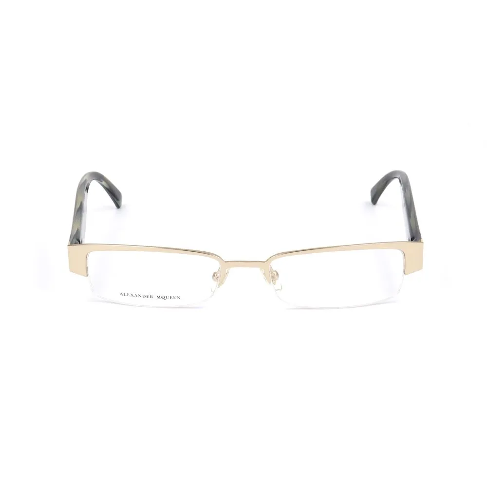 Alexander McQueen Unisex Gold Metal Frames