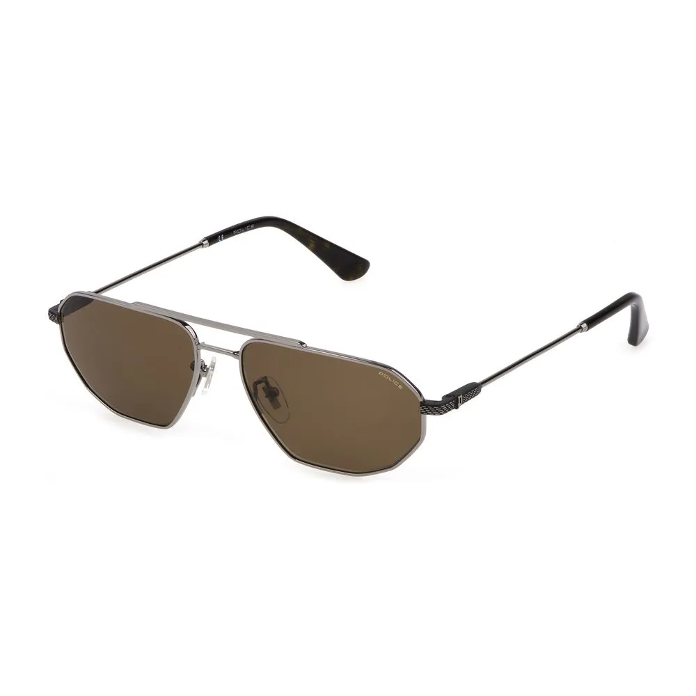 Police Men's Gray Metal Sunglasses