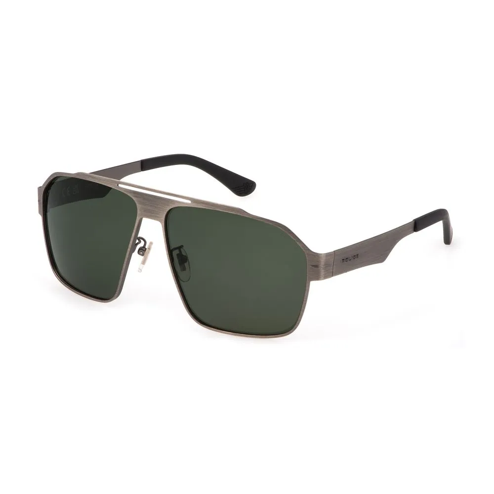 Police Men's Gray Metal Sunglasses