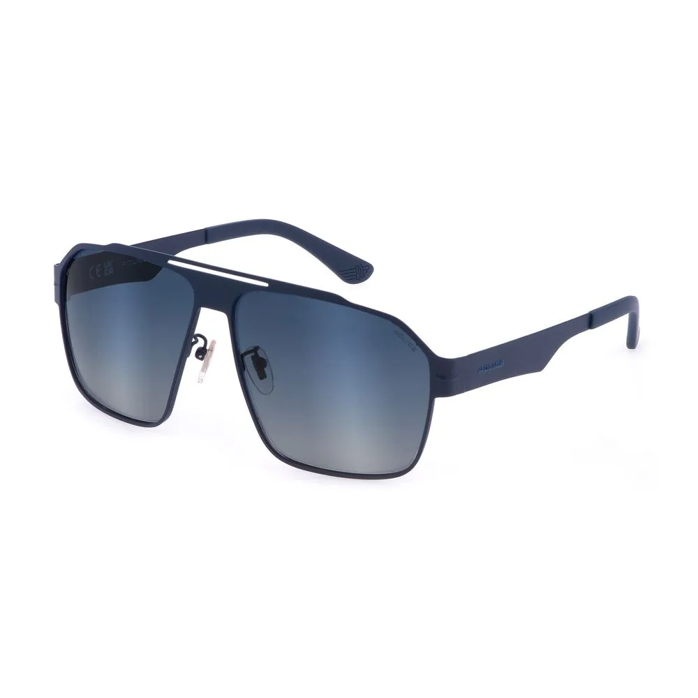 Police Men's Blue Metal Sunglasses