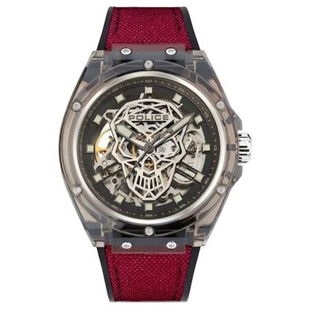 Police Men's Red Silicone Watch