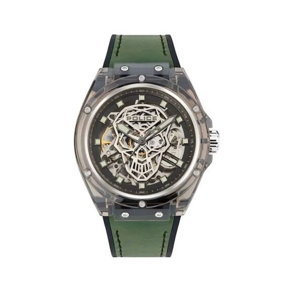Police Men's Green Silicone Watch