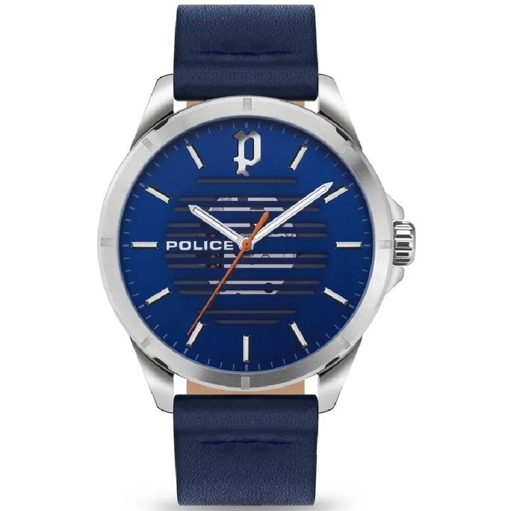 Police Men's Blue Leather Watch
