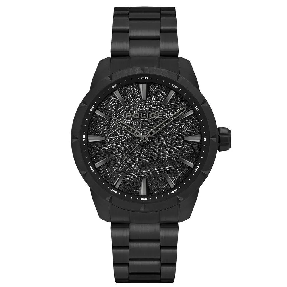 Police Men's Black Stainless Steel Watch